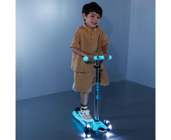 Самокат Micro серії Maxi Deluxe Glow LED" Синій кришталь" (MMD366), изображение 2