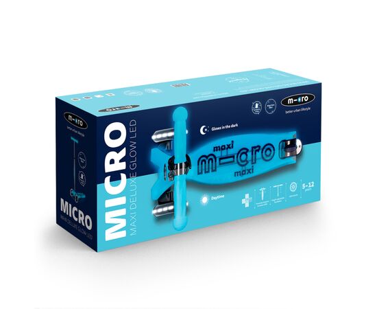 Самокат Micro серії Maxi Deluxe Glow LED" Синій кришталь" (MMD366), изображение 3