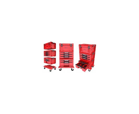 Ящик для инструментов QBRICK SYSTEM набор на платформе, 21", 525*345*885, SYSTEM PRO Drawer Workshop Set 4 Red (Z258360PG003), изображение 3