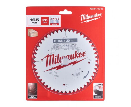 Диск пильний Milwaukee PFTE,.165х20х2,2мм, 48 зуб. (4932471295), зображення 2