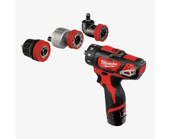 Шуруповерт Milwaukee M12 BDDXKIT-202C Li-Ion 2x2Ah, 3 насадки. (4933447836), изображение 5