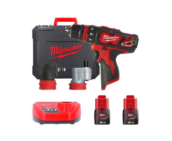 Шуруповерт Milwaukee M12 BDDXKIT-202C Li-Ion 2x2Ah, 3 насадки. (4933447836)