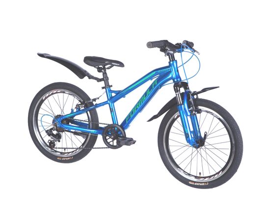 Велосипед Formula 20" BLACKWOOD Vbr FR рама-11" AL 2026 синій з зеленим (OPS-FR-20-107), зображення 2
