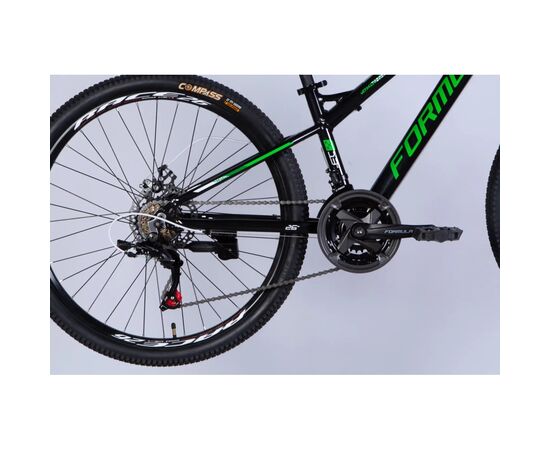 Велосипед Formula 26" BLACKWOOD DD FR рама-13" AL 2026 чорний з зеленим (OPS-FR-26-801), изображение 5