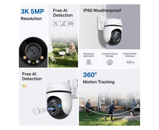 Камера видеонаблюдения TP-Link TAPO-C530WS (Tapo C530WS), изображение 5