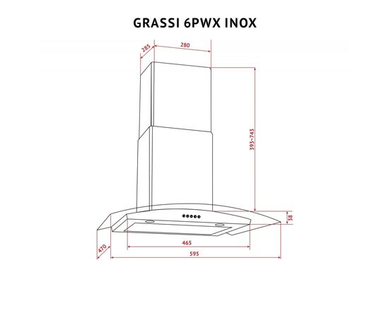 Вытяжка кухонная Perfelli GRASSI 6PWX INOX, изображение 12