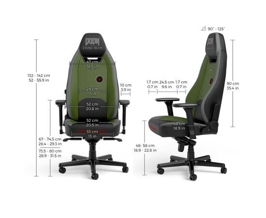 Кресло игровое Noblechairs LEGEND DOOM Green (NBL-LGD-PU-DDA), изображение 5
