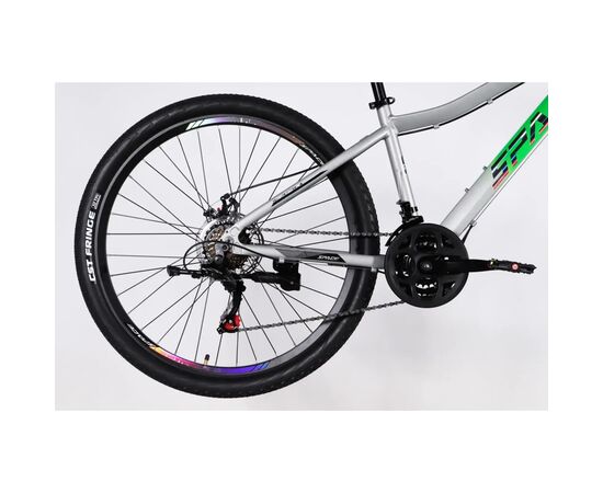 Велосипед Space 27.5" IZIDA DD FR рама-15" AL 2026 зелено-сріблястий (OPS-SP-27.5-098), изображение 5