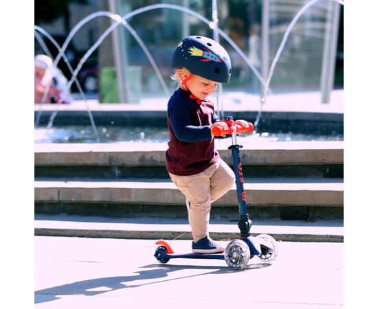 Самокат Micro Mini Deluxe Foldable LED" складний Синій" (MMD196), изображение 11