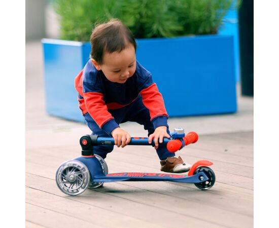 Самокат Micro Mini Deluxe Foldable LED" складний Синій" (MMD196), изображение 9