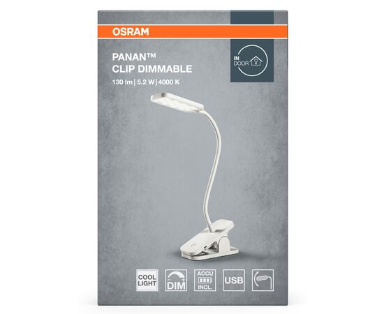Настольная лампа Osram PANAN CLIP SQUARE DIM USB WT (4099854507496), изображение 5