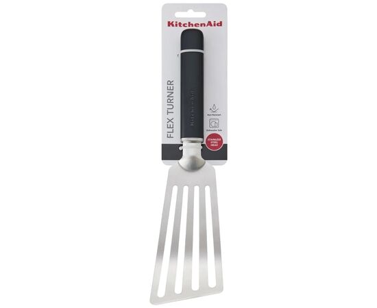 Лопатка кухонная KitchenAid Classic з прорізами 32 см чорний (KHH024OHOBEG), изображение 2