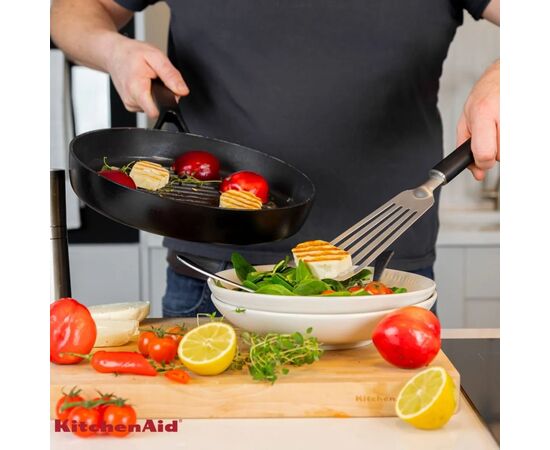 Лопатка кухонная KitchenAid Classic з прорізами 32 см чорний (KHH024OHOBEG), изображение 4