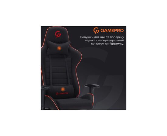 Кресло игровое GamePro GC575FB Fabric Size L Black/Red (GC575FB), изображение 10
