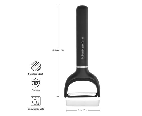 Овощечистка KitchenAid Classic горизонтальна 17,5 см чорний (KHH145OHOBEG), изображение 3