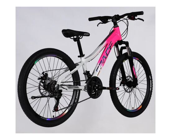 Велосипед Space 24" IZIDA DD FR рама-11" AL 2026 рожево-білий (OPS-SP-24-084), изображение 3