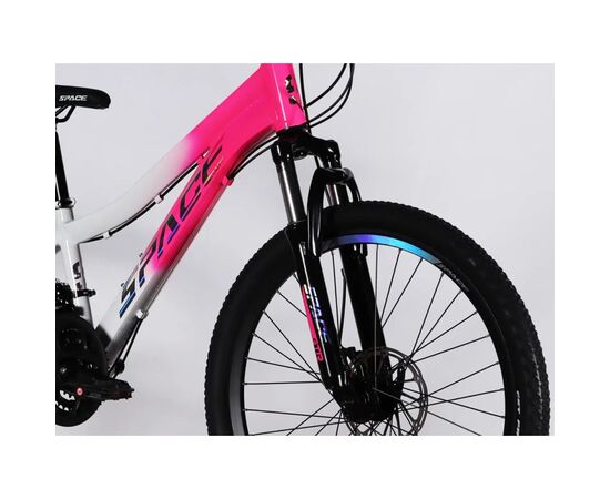 Велосипед Space 24" IZIDA DD FR рама-11" AL 2026 рожево-білий (OPS-SP-24-084), изображение 4