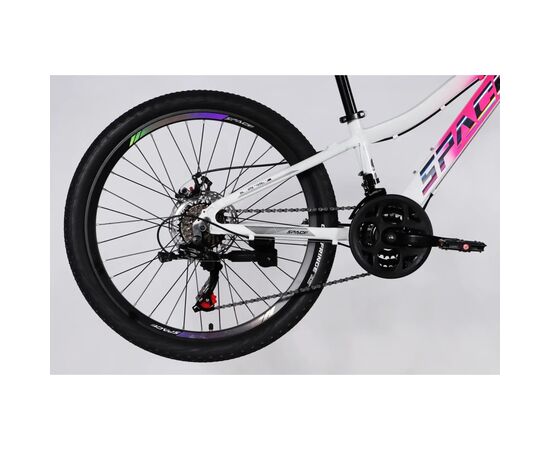 Велосипед Space 24" IZIDA DD FR рама-11" AL 2026 рожево-білий (OPS-SP-24-084), изображение 5