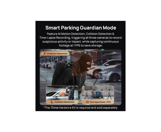 Відеореєстратор Xiaomi 70mai Dash Cam 4K T800-2 2562Gb Premium Set (1182547), зображення 10