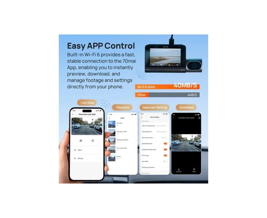 Відеореєстратор Xiaomi 70mai Dash Cam 4K T800-2 2562Gb Premium Set (1182547), зображення 19