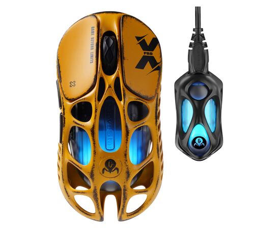 Мышка GravaStar Mercury X Pro 8K RGB Wireless/Bluetooth/USB Battle-Worn Yellow (GS_X_PRO_YLW)