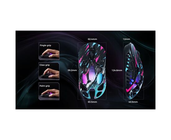 Мышка GravaStar Mercury X Pro 8K RGB Wireless/Bluetooth/USB Neon Graffiti (GS_X_PRO_CG_BLK), изображение 7