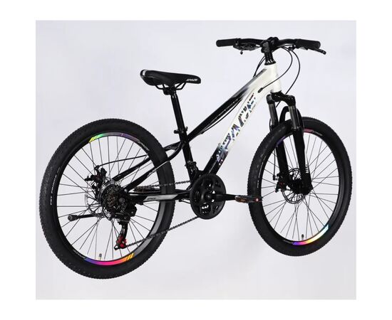 Велосипед Space 24" MARS DD FR рама-11" ST 2026 чорний з білим (OPS-SP-24-059), изображение 3