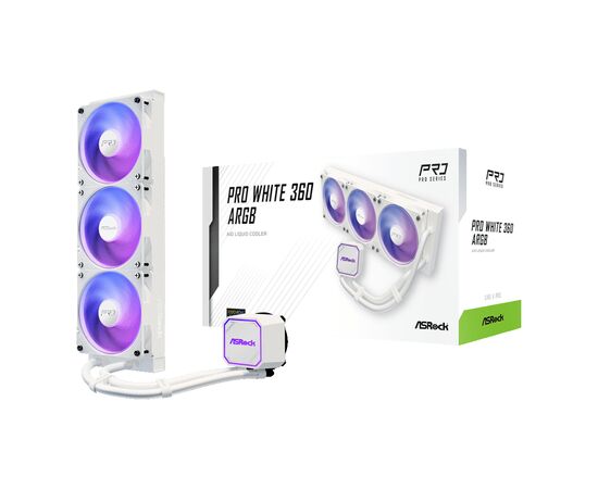 Система жидкостного охлаждения ASRock PRO WHITE 360 ARGB, изображение 9