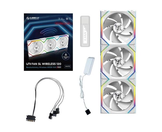 Кулер до корпусу Lian Li UNI Fan SL WIRELESS LCD 120-3 REVERSE (G99.12RSLLCD1W3B.00), зображення 2