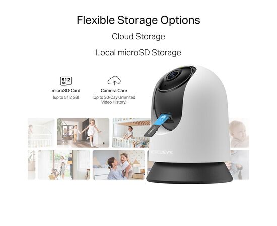 Камера видеонаблюдения Mercusys IP-Камера MERCUSYS MC210 3MP N300 microSD motion detection (MC210), изображение 2