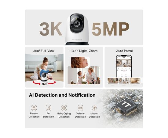 Камера видеонаблюдения Mercusys IP-Камера MERCUSYS MC230 5MP N300 microSD motion detection. AI (MC230), изображение 3