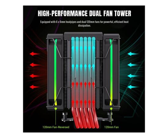 Кулер до процесора Gamemax SIGMA 620 LCD BK, зображення 8