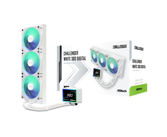 Система жидкостного охлаждения ASRock CHALLENGER WHITE 360 DIGITAL, изображение 11