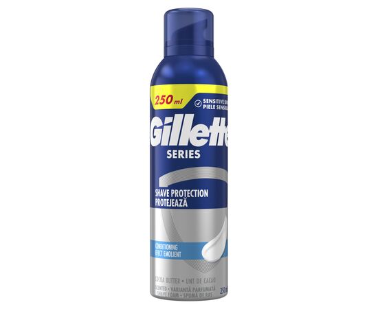 Пена для бритья Gillette Series Conditioning С маслом какао 250 мл (8006530154680), изображение 2