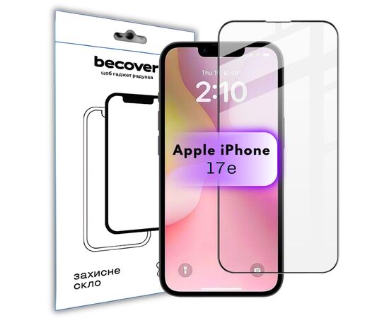 Скло захисне BeCover Apple iPhone 17e Black (715141)