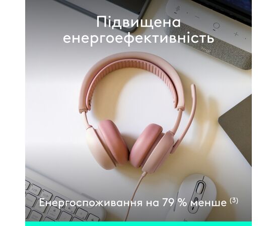 Наушники Logitech Zone Wired 2 USB Rose (981-001620), изображение 8