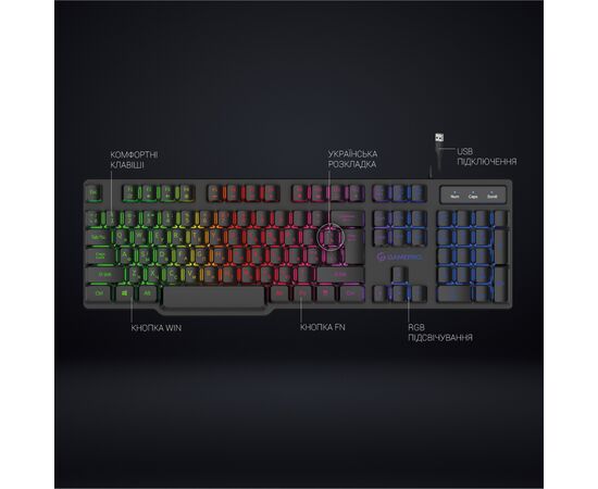 Клавіатура GamePro GK380 USB Black (GK380), зображення 5
