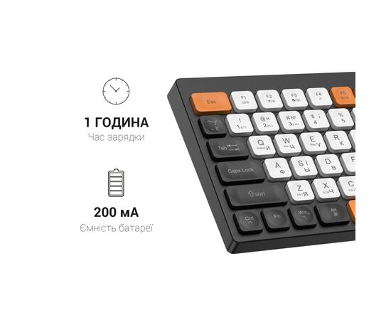 Клавиатура OfficePro SK955B Wireless/Bluetooth Black (SK955B), изображение 11