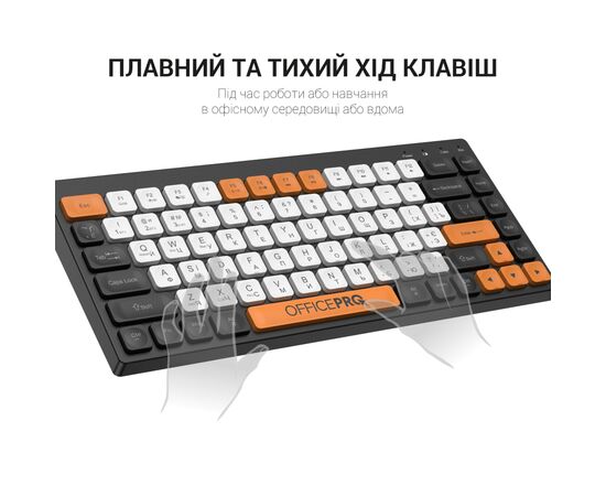 Клавиатура OfficePro SK955B Wireless/Bluetooth Black (SK955B), изображение 6