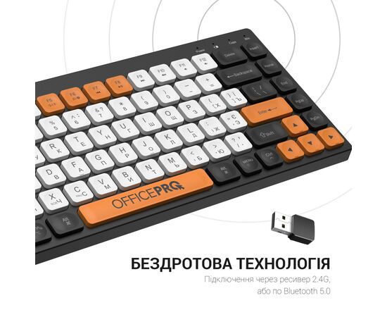 Клавиатура OfficePro SK955B Wireless/Bluetooth Black (SK955B), изображение 9