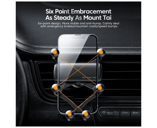 Универсальный автодержатель Essager Tourist Gravity Car Mount Phone Holder Black (EZJZL-TR01), изображение 3
