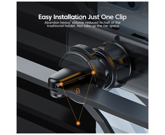 Универсальный автодержатель Essager Tourist Gravity Car Mount Phone Holder Black (EZJZL-TR01), изображение 5