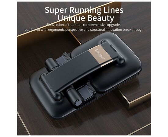 Подставка для планшета и телефона Knight Foldable Desk Mobile Phone Holder Stand (Alloy) Black Essager (EZJZM-QS01), изображение 3