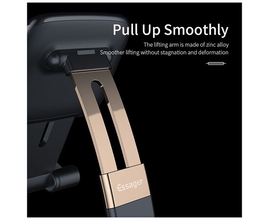 Подставка для планшета и телефона Knight Foldable Desk Mobile Phone Holder Stand (Alloy) Black Essager (EZJZM-QS01), изображение 4