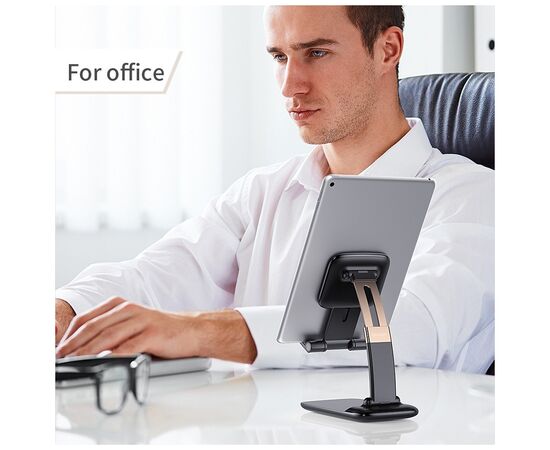 Подставка для планшета и телефона Knight Foldable Desk Mobile Phone Holder Stand (Alloy) Black Essager (EZJZM-QS01), изображение 6