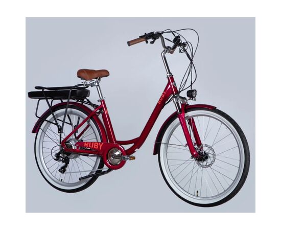 Электровелосипед Dorozhnik 26" eRUBY DD FR рама-17" 36B 13А*г 500Вт 2026 бордовий (ELB-D-26-301), изображение 2