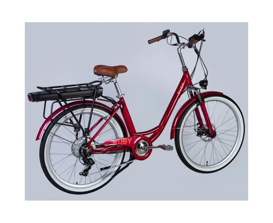 Электровелосипед Dorozhnik 26" eRUBY DD FR рама-17" 36B 13А*г 500Вт 2026 бордовий (ELB-D-26-301), изображение 3