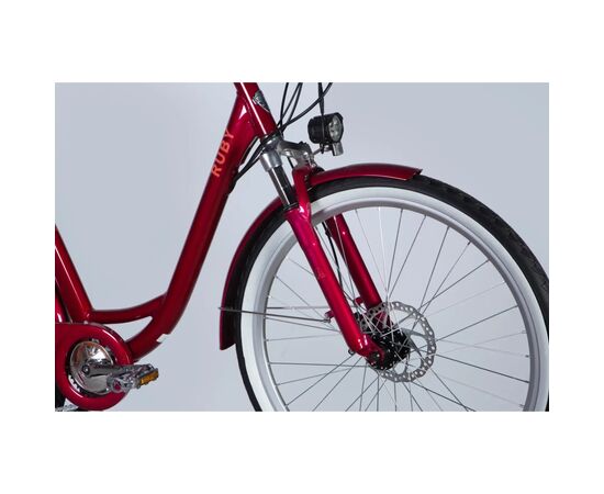 Электровелосипед Dorozhnik 26" eRUBY DD FR рама-17" 36B 13А*г 500Вт 2026 бордовий (ELB-D-26-301), изображение 4