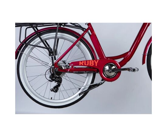 Электровелосипед Dorozhnik 26" eRUBY DD FR рама-17" 36B 13А*г 500Вт 2026 бордовий (ELB-D-26-301), изображение 5