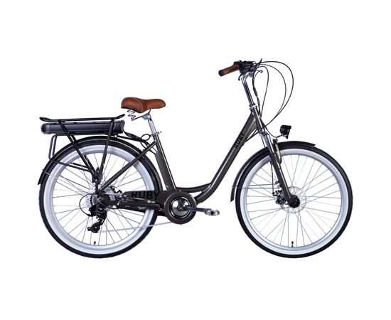 Электровелосипед Dorozhnik 26" eRUBY DD FR рама-17" 36B 13А*г 500Вт 2026 мокрий асфальт (ELB-D-26-300)
